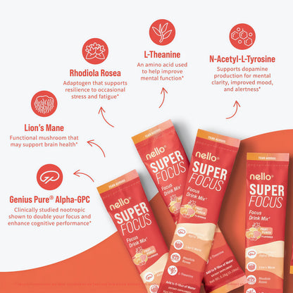 Nello SuperCalm & SuperFocus Bundle – Stress Relief & Mental Focus Supplements, 30-Day Supply, Natural Relaxation and Energy Support, Daily Wellness Stack